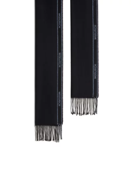 Fular Woolrich cu franjuri negru