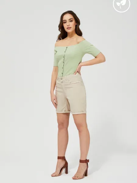 Pantaloni scurți Moodo din lyocell alb