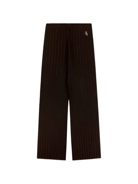 Pantaloni palazzo Sporty & Rich cu autograf maro
