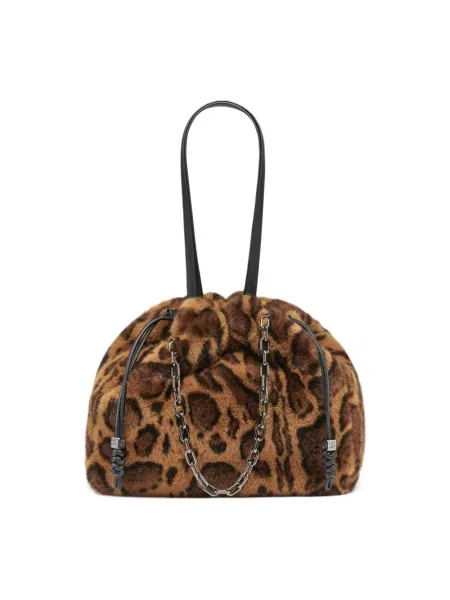 Sztuczne futro futro Dkny brązowe