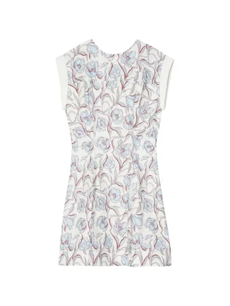 Rochie mini 3.1 Phillip Lim cu model floral cu legături de costum alb