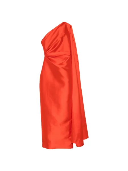 Rochie maxi Solace London cu un umăr gol roșu