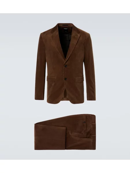 Costum Zegna de catifea cord de costum maro