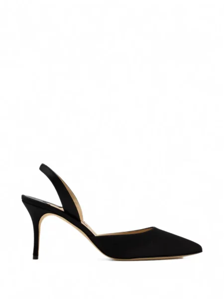 Pantofi cu toc Manolo Blahnik slingback negru