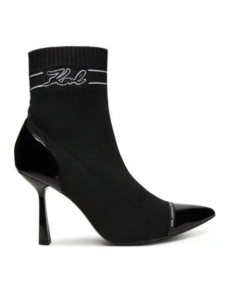 Buty do kostki Karl Lagerfeld skórzane czarne