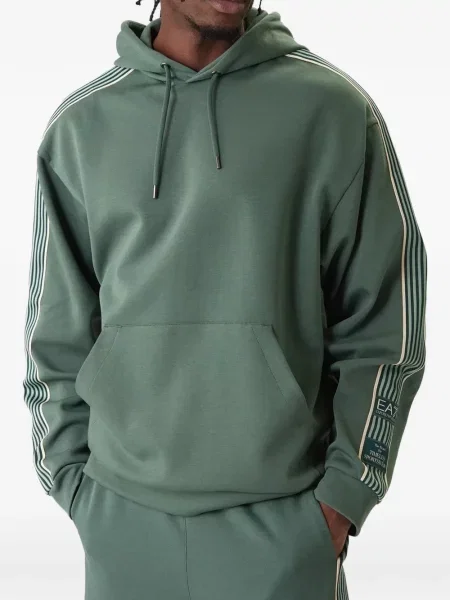 Ριγέ hoodie Ea7 Emporio Armani πράσινο