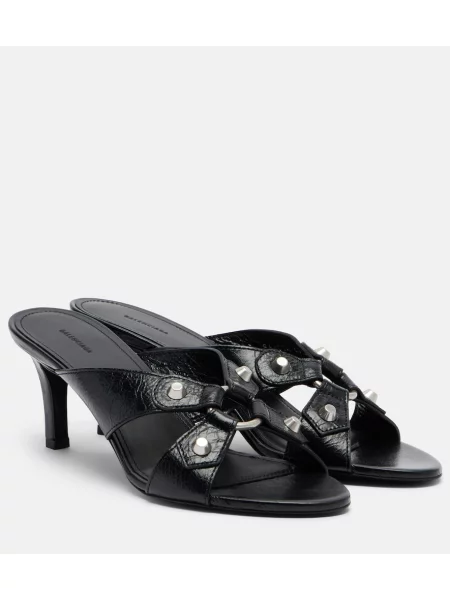 Papuci tip mules Balenciaga din piele negru