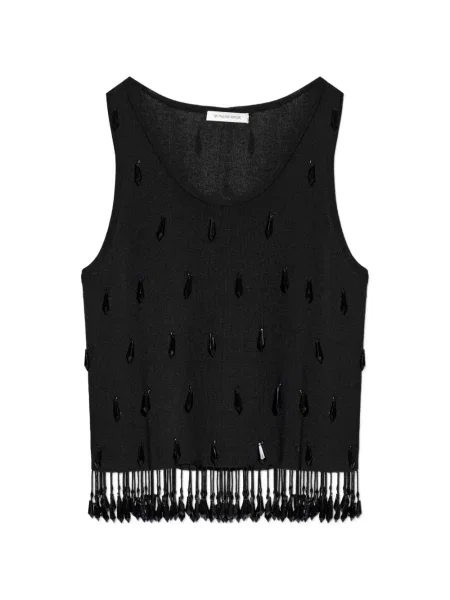 Top By Malene Birger cu franjuri negru