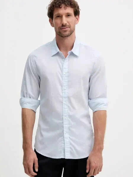 Košulja Pepe Jeans slim s klasičnim ovratnikom plava