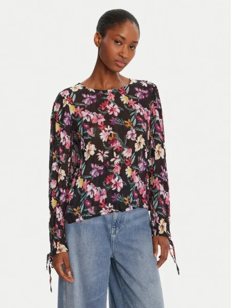 Desigual Bluză Flori negru