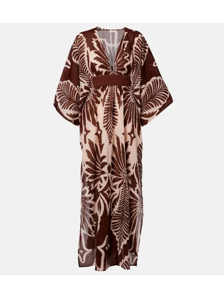 Haljina Poupette St Barth s printom od muslina smeđa