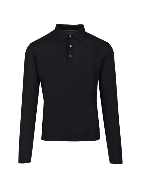 Lung tricou polo Fedeli negru