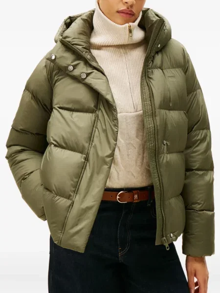 Geacă Tommy Hilfiger cu glugă verde