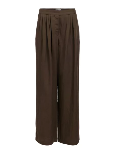 OBJECT Pantaloni cutați OBJMOLLY închis maro