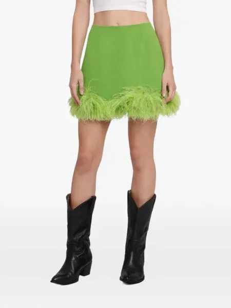 Mini fusta mini Vivetta cu pene mini verde