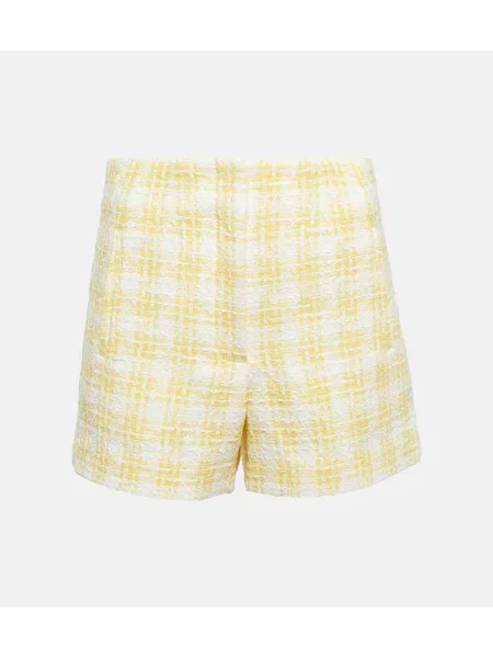 Pantaloni scurți Veronica Beard din tweed galben