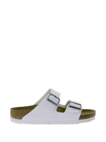 Sandale Birkenstock din piele cu cataramă alb