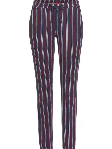 S.Oliver Pantaloni de pijama roșu bordeaux / albastru marin alb