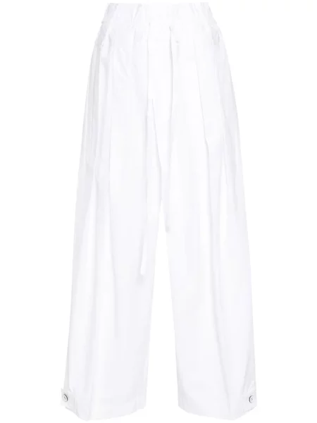 Pantaloni Jil Sander din poplin alb