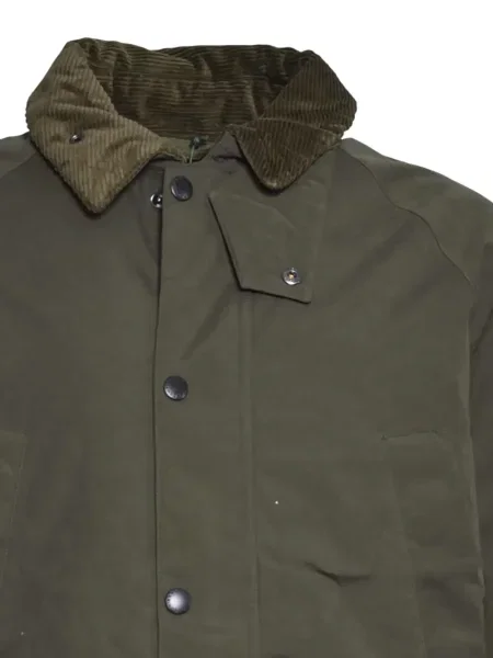 Gulerat palton Barbour de catifea cord verde