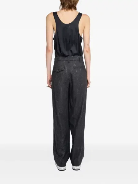 Pantaloni Zadig&voltaire cu dungi plisate negru