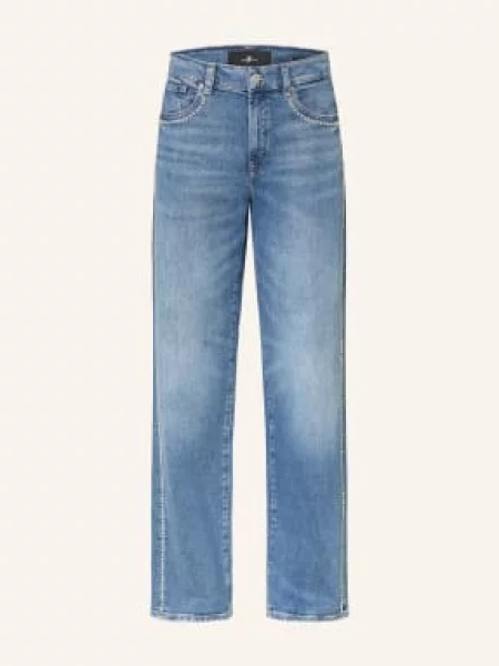 7 For All Mankind Rovné Džíny Stovepipe S Ozdobnými Kamínky avenue