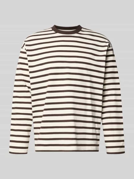 Bluzka z długim rękawem o kroju regular fit z czystej bawełny z wzorem w paski Jack & Jones