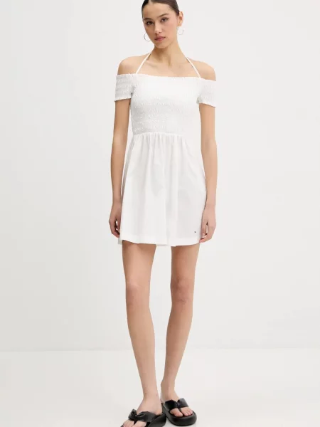 Tommy Jeans sukienka mini rozkloszowana biały