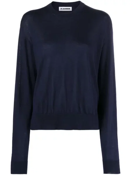 Pulover Jil Sander cu decolteu în U albastru