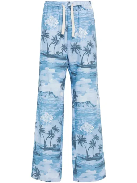Pantaloni Palm Angels cu imagine albastru