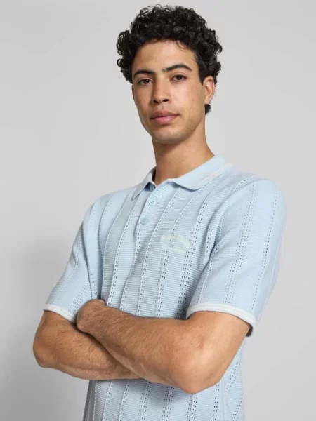 Koszulka polo w dzianinowej optyce krój regular fit model Menton' Jack & Jones