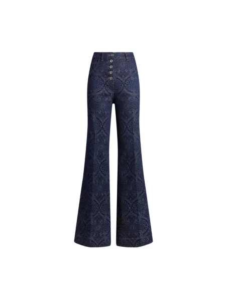 Jeansy Etro żakardowe niebieskie