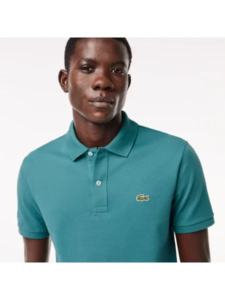 Lacoste Koszulka Polo Slim Fit Petit Piqué niebieska