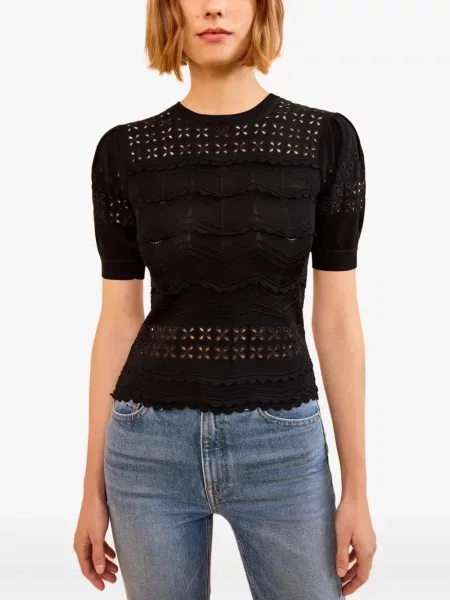 Top Ulla Johnson cu volane negru