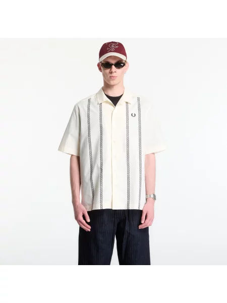 Cămașă Fred Perry Placement Print Revere Shirt Ecru L