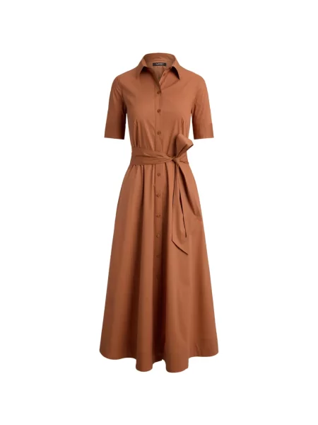Cu centură rochie tip cămașă Lauren Ralph Lauren stretch maro