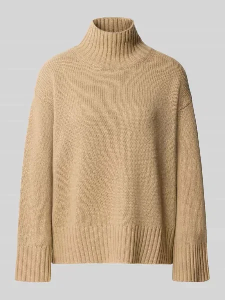 Sweter o kroju loose fit z mieszanki wełny i kaszmiru Barbour beżowy