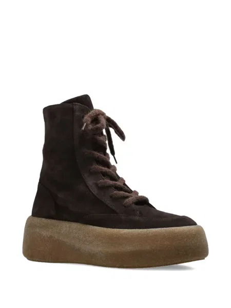 Sneakerși Vic Matié cu șireturi cu platformă din dantelă maro