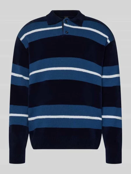 Sweter o kroju regular fit z mieszanki bawełny model ‘AMBURGH’ Boss Orange granatowy
