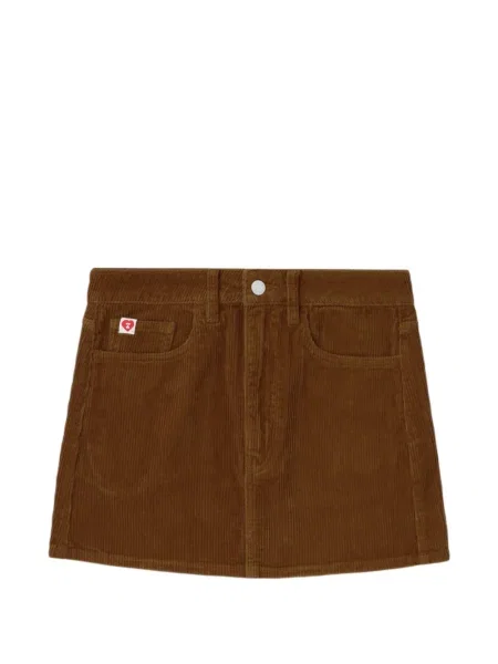 Mała spódnica mini Apee™ By *a Bathing Ape® sztruksowa w serca brązowa