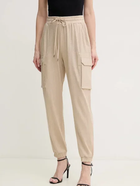 Marc Aurel pantaloni femei high waist bej
