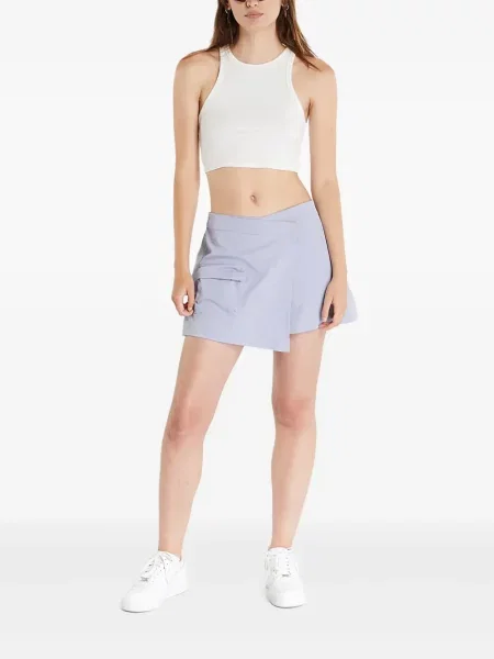Top sport Nike din fleece plisat fără mâneci alb
