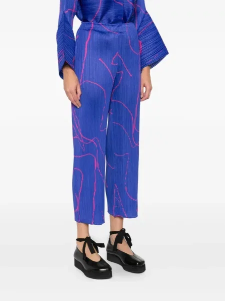 Plisirane hlače Pleats Please Issey Miyake plava