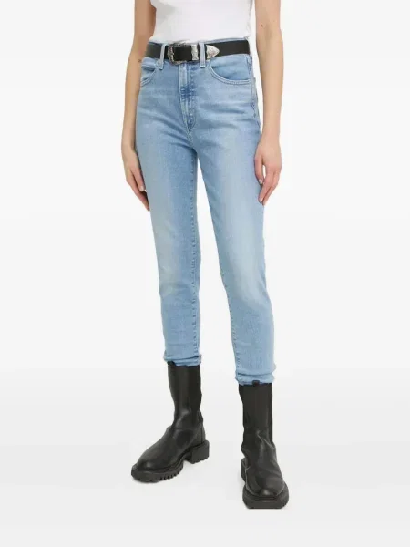 Карирани дънки straight leg Levi's® с шипове кафяво