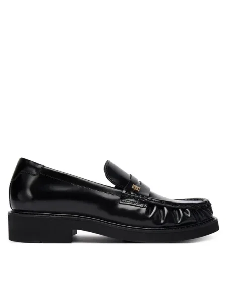 Loafersy Tommy Hilfiger s hranatými špičkami čierna