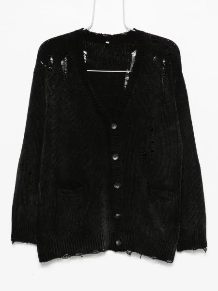 Dzianinowy kardigan R13 czarny