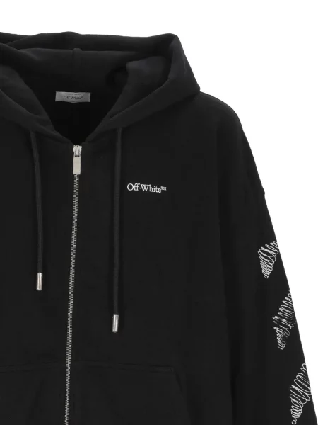 Hanorac cu glugă Off-white cu imagine alb