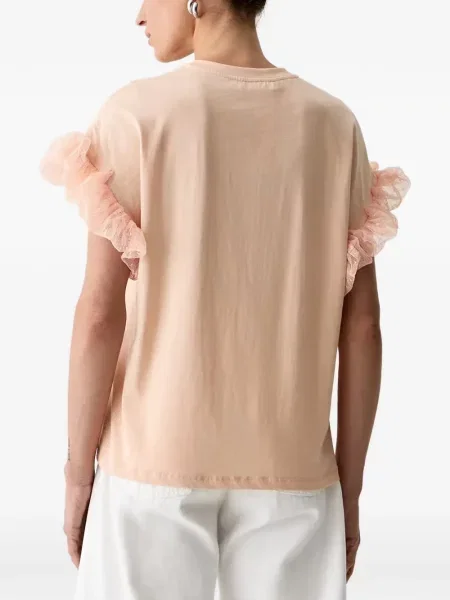 Tricou Twinset cu volane roz