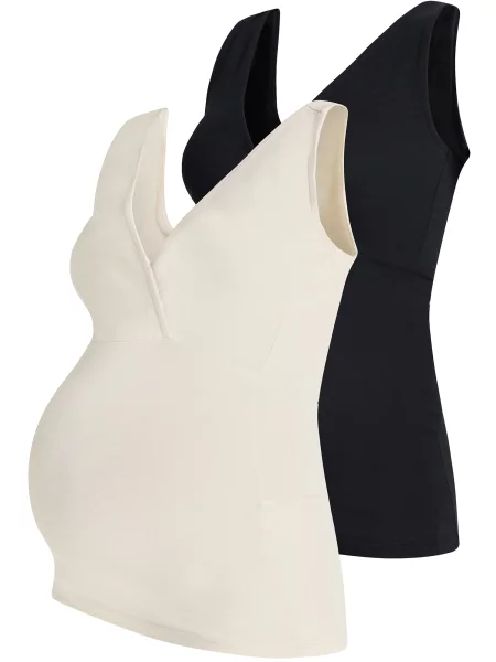 MAMALICIOUS Top bež črna