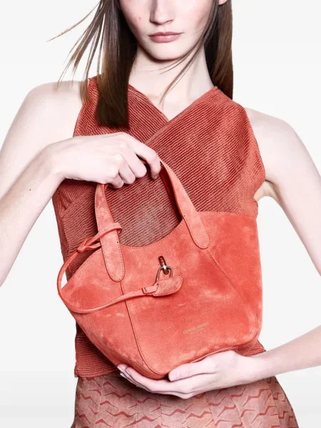 Geantă Giorgio Armani din piele de căprioară portocaliu